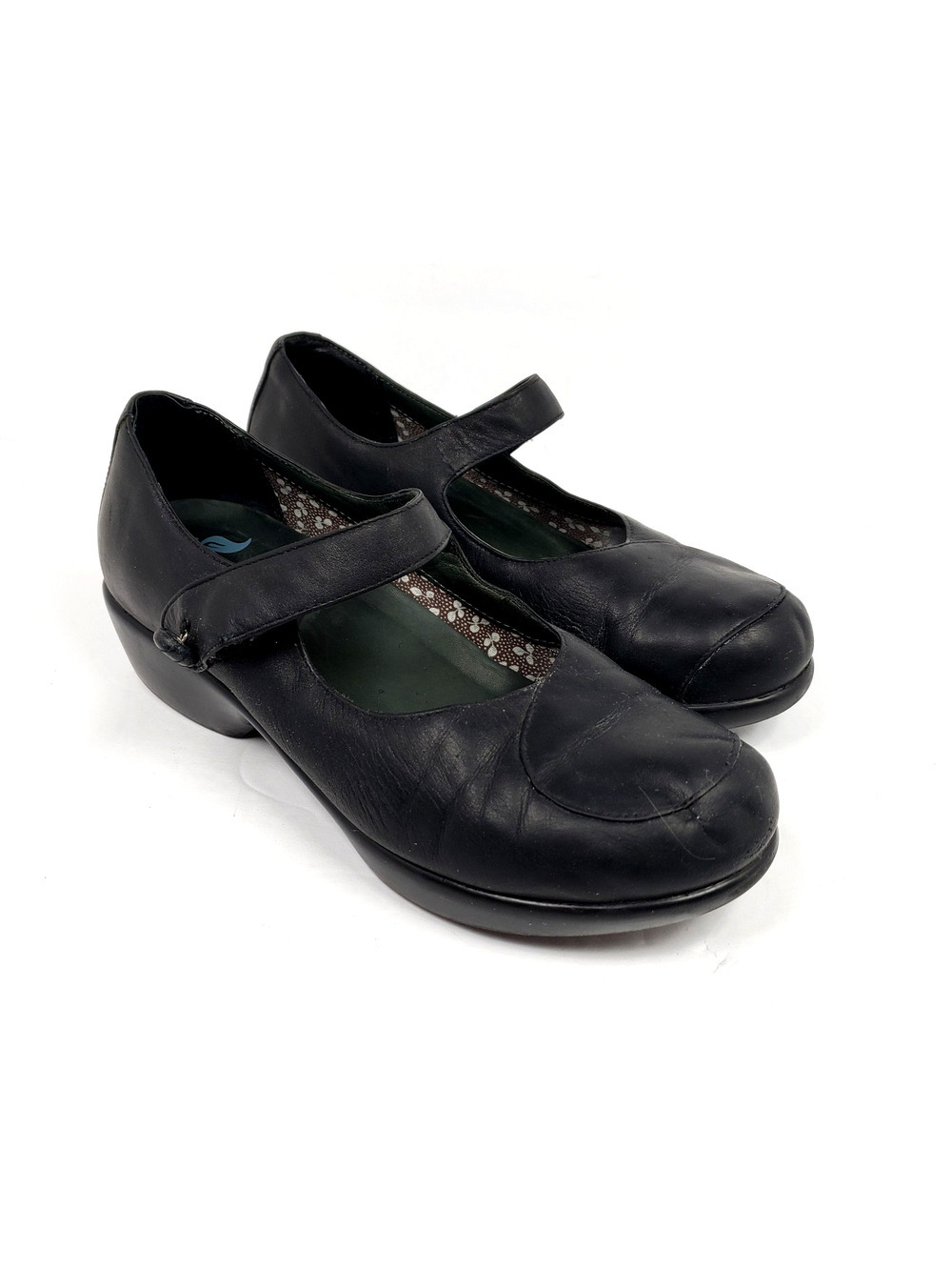 Dansko Abby Womens Size EU 40 US 9.5-10 Black Leather Mary Jane Clog Shoes